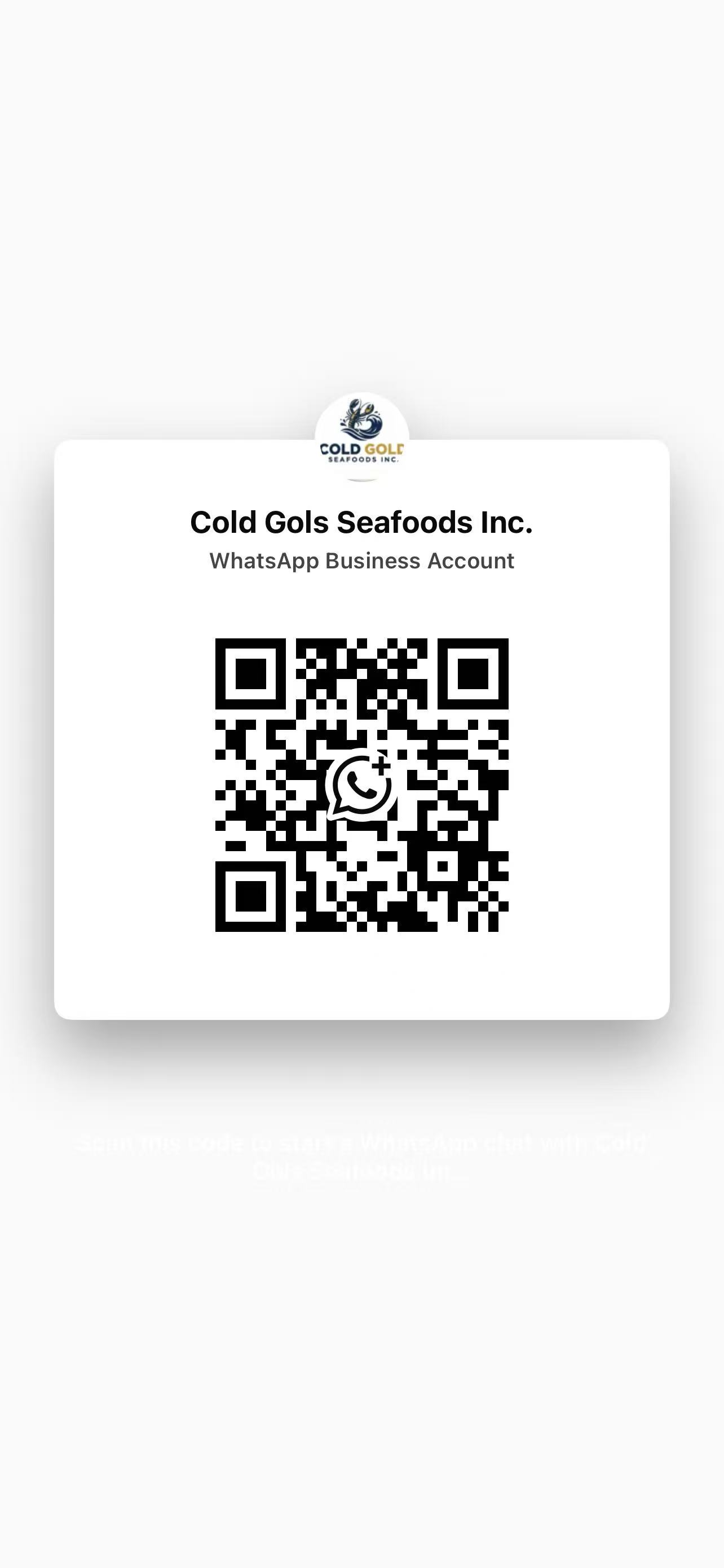 Cold Gold Seafoods WhatsApp QR Code